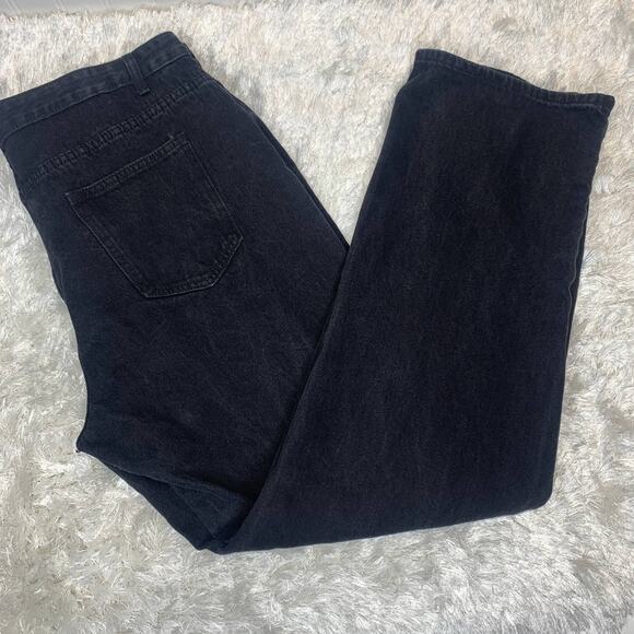 Distressed Asymmetric Front Zip Black Jeans Sz XXL - Picture 1 of 9
